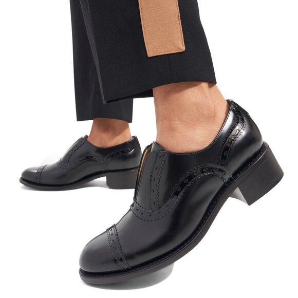 The Office of Angela Scott Ms. Arzner Slip On Black Oxford Leather Loafer EU 39 - Picture 12 of 12